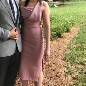 ASOS blush pink midi dress